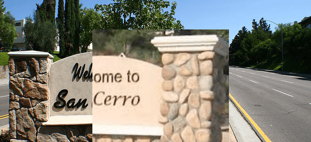Welcome to San Cerro neighborhood entrance